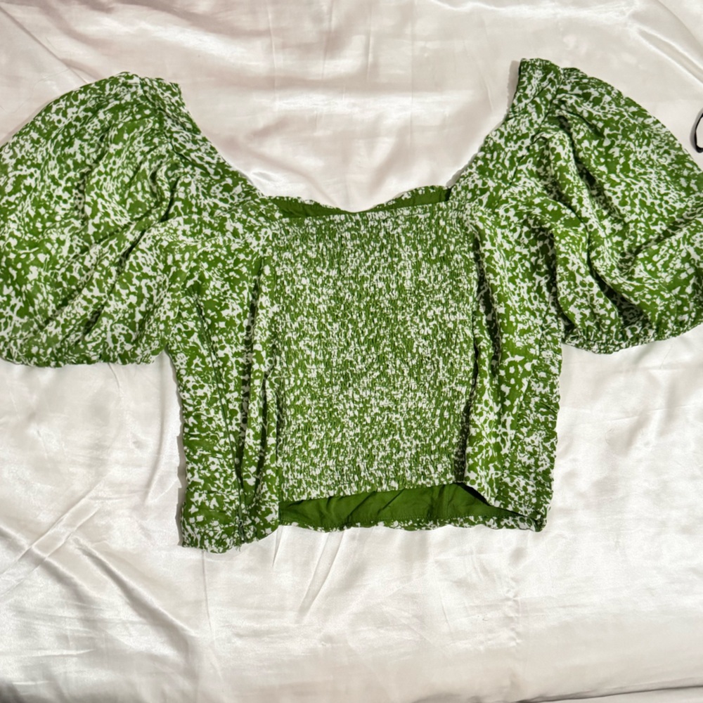 Green Patterned Blouse